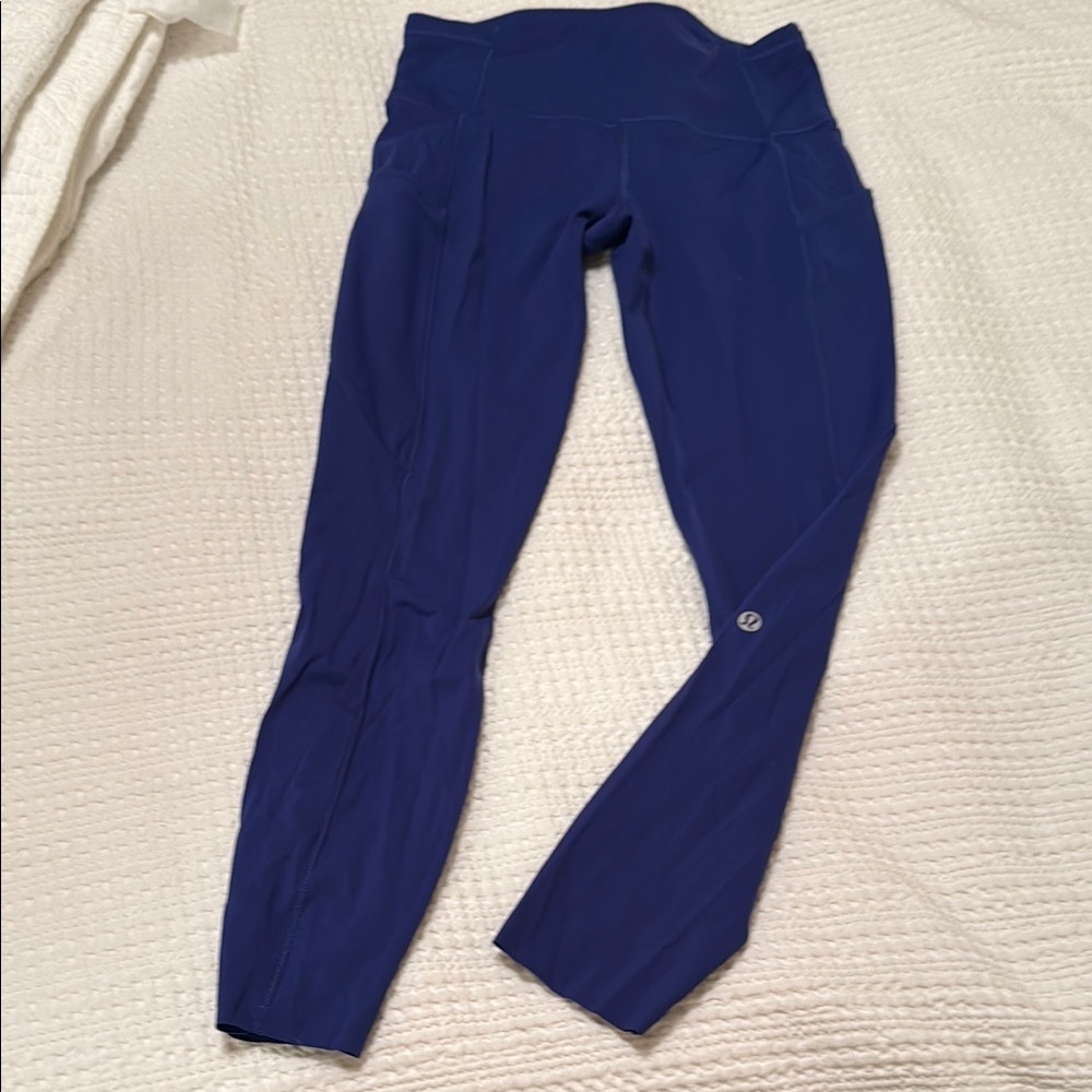 Lululemon Blue fast and free leggings 6
